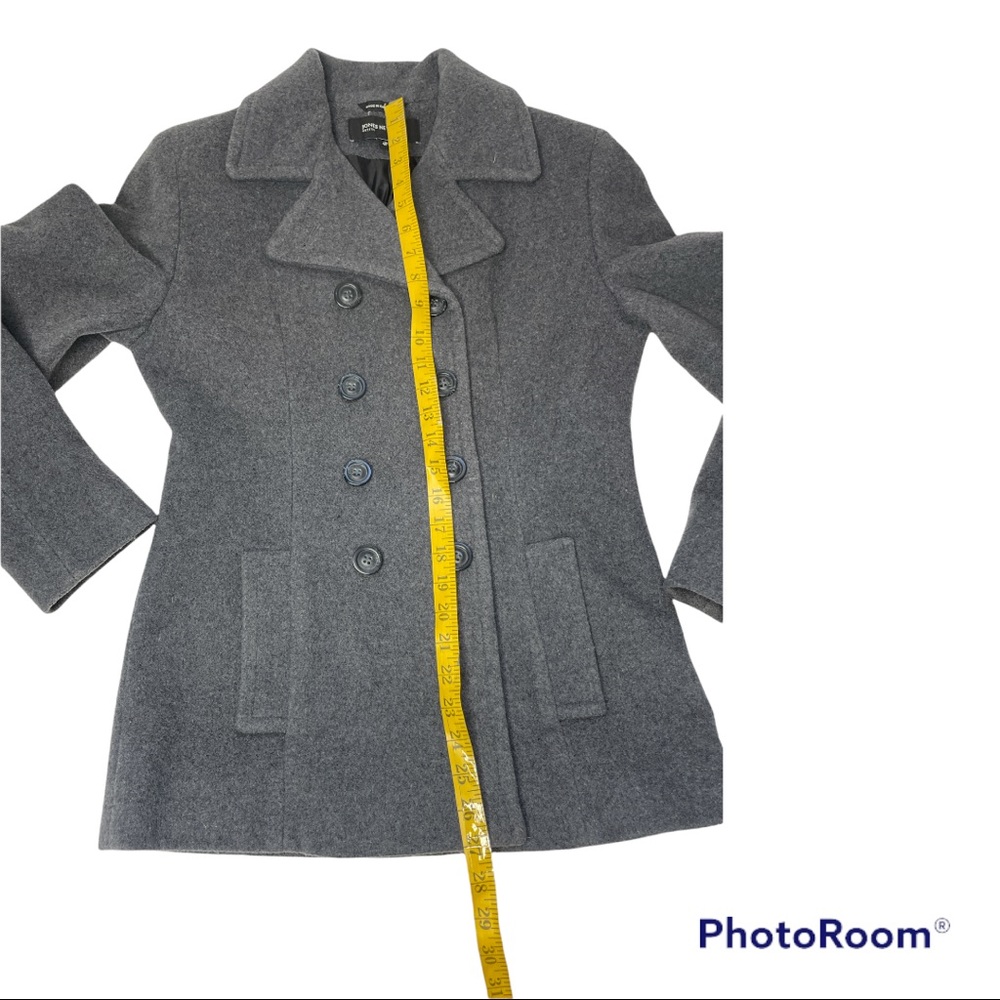 Jones New York Wool Blend Gray pea coat 4 Petite - Picture 9 of 11